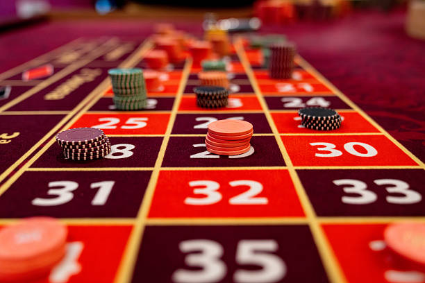 Inside bets layout on French Roulette table